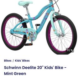 Schwinn Deelite 20" Kids Bike - Mint Green
