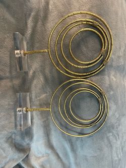 Gold Metal Spiral Wall Sconces – Set of 2
