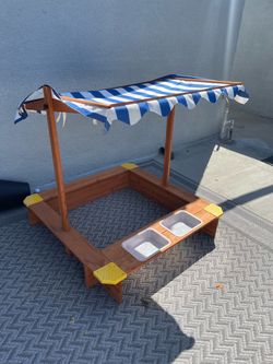 Kids Wooden Sandbox with Canopy $40 price is firm