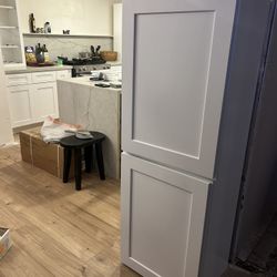 Two White Shaker Kitchen Cabinets