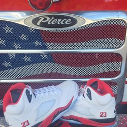2025 Jordan 5  Fire Red/Black Tongue