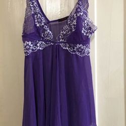 AVIDLOVE Women Lingerie  lace v Neck Nightwear Strap Chemise Purple Size M