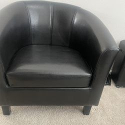 Yaheetech Barrel Chairs Set Of 2 Faux Leather 