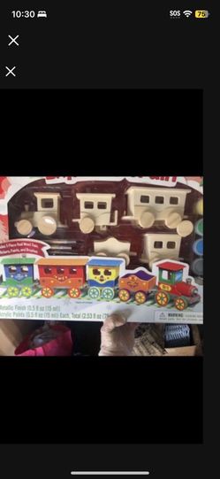 Wooden Christmas Train Art Kit 