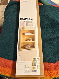 Room Essentials 3-Shelf Bookcase Natural Wood Finish