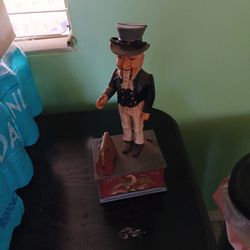 Uncle Sam Cast Iron Mechanical Working Bank