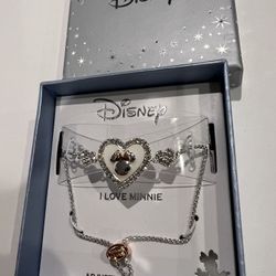 DISNEY MINNIE MOUSE adjustable bracelet,  silver plated. New 
