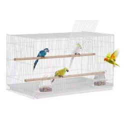 654#30-inch Flight Bird Cage, Stackable Bird Cage for Small Parrots Canaries Cockatiels Lovebirds Finches Budgies Conures Macaws Pet Travel Birdcage w