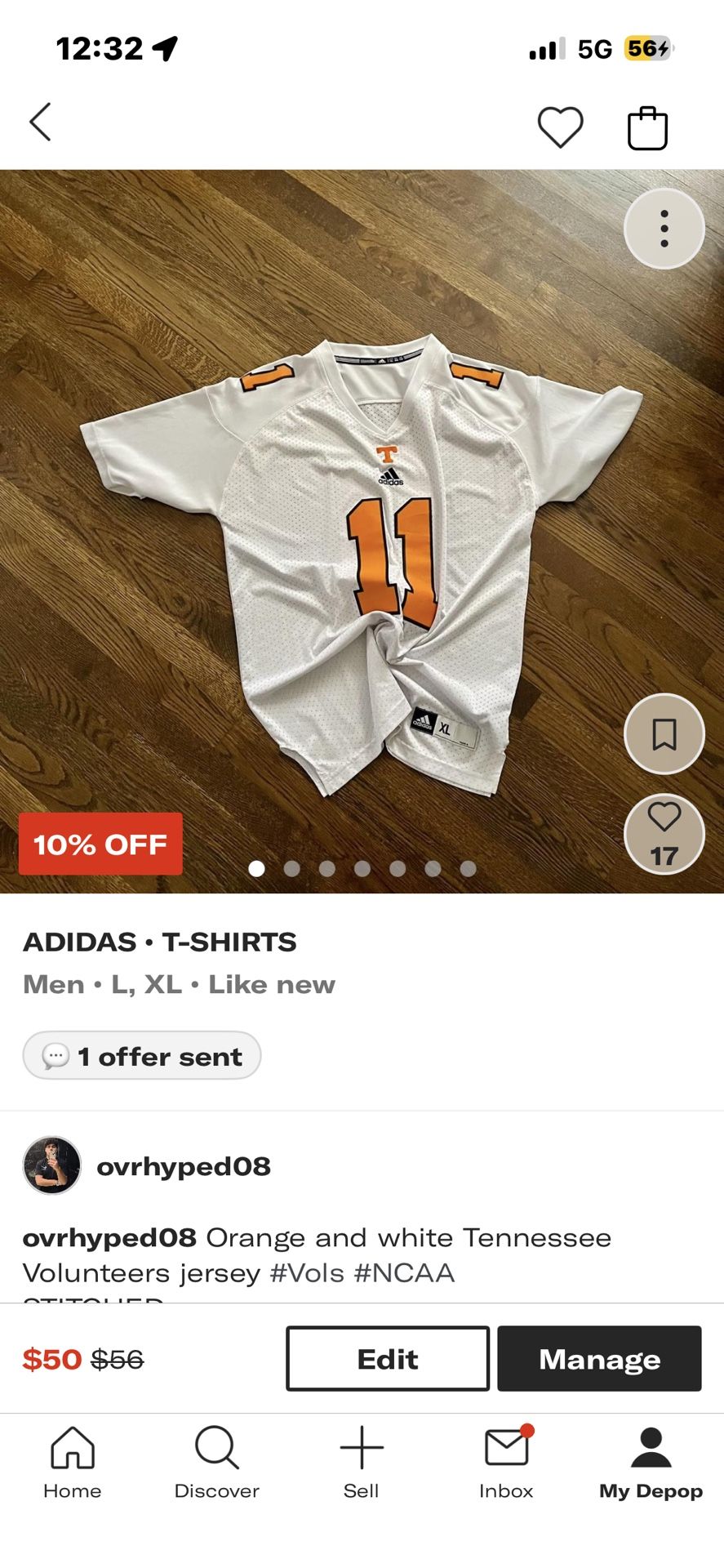 TENNESSEE VOLS JERSEY