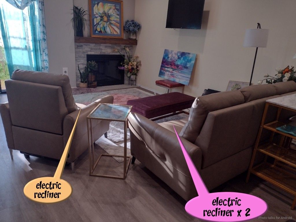Couch & Chair With Electric Recliners