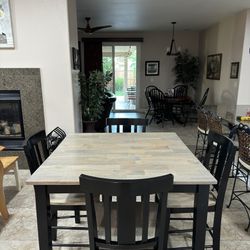 Counter Height Solid Wood Dining Table & Chairs 