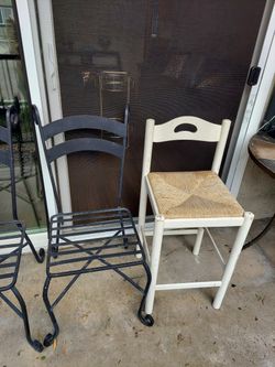 White & Light Brown Chairs 
Signature Design by Ashley Mirimyn
For both of them each Chair $10
