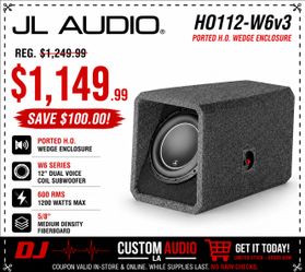 JL Audio w6 Series 12W6v3 Bass Speaker 12" Dual Voice Coil Subwoofer 1200 Watts H0112-W6v3 🚨 Payment Options Available 🚨 No Credit Needed 🚨