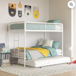 New Inbox Triple Twin Bunk Bed With Trundle Mattress Not Included 