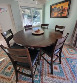 Costco 7PC Counter Ht., Square to Round Dining Set