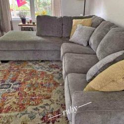 L Shape Altari Alloy 2 Piece Sectional Couch With Chaise| Dark Gray Optional| 39$ Down Payment @ Fastest Delivery 🚚