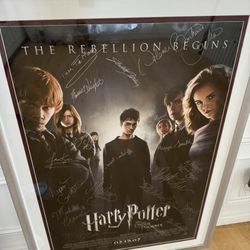 Full Cast Signed Harry Potter & The Order Of The Phoenix Movie Poster