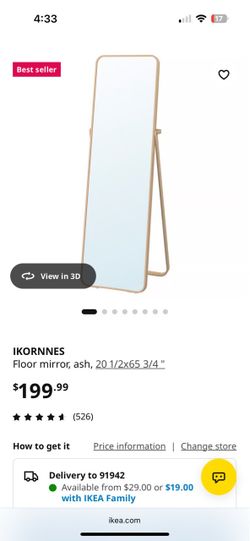 IKEA IKORNNES Floor Mirror ~ Beautiful Full length Mirror