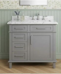 36” BATHROOM VANITY NEW GREY COLOR