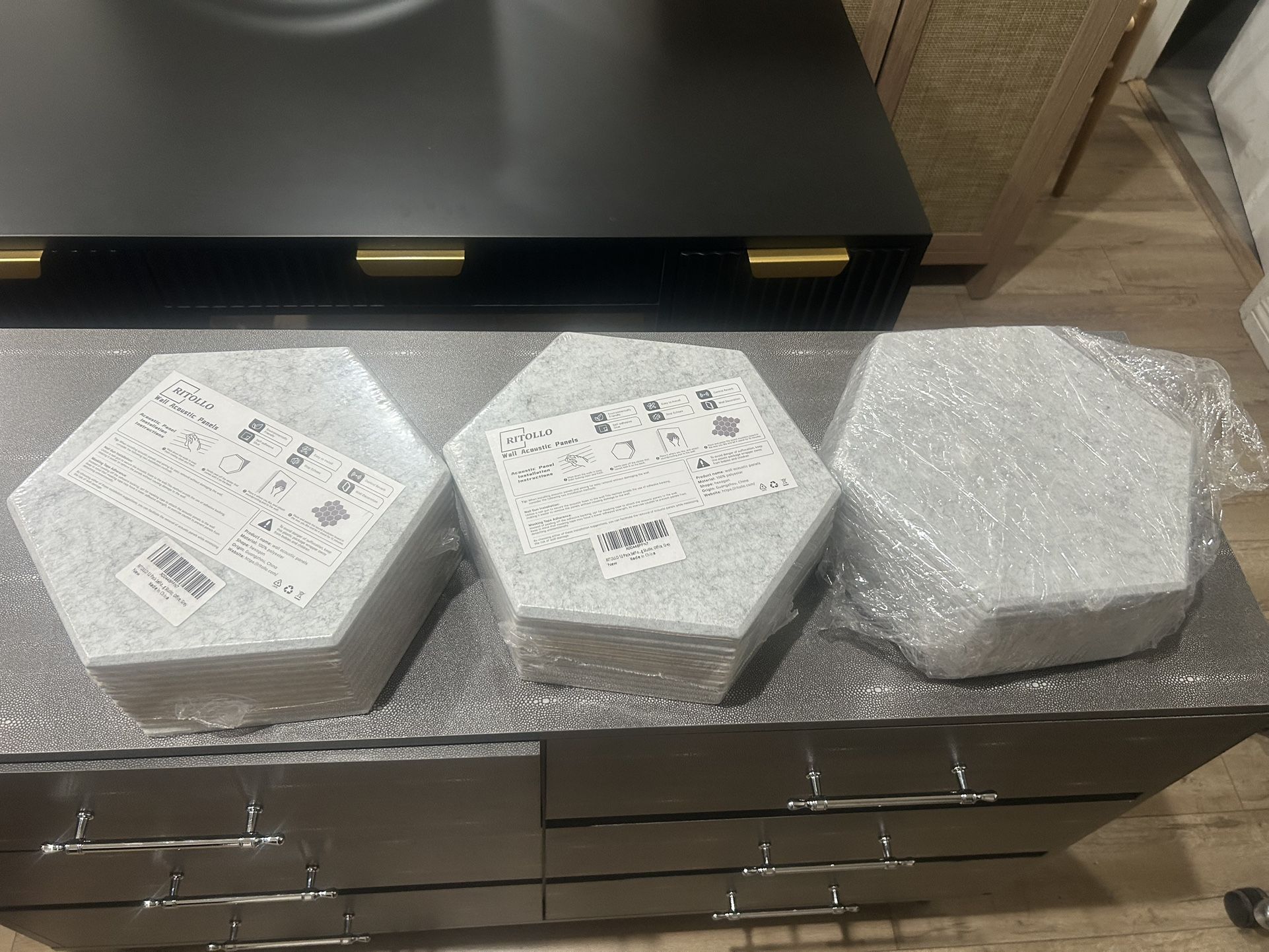 36 Pack Hexagon Acoustic Panels, 12" X 10" X 0.4" High Density Sound Absorbing Panels Soundproof Wall Panels For Home Sound proof Insulation Beveled E