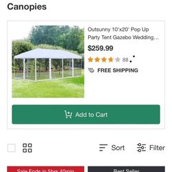 Brand New 13/26 Canopy With Side Flaps Just Canopy Not Frame 20$