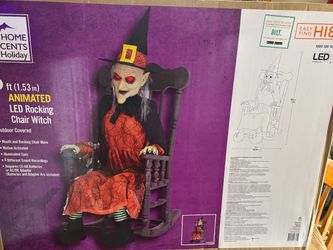 Home Accents Halloween Animated LED Rocking Chair Witch