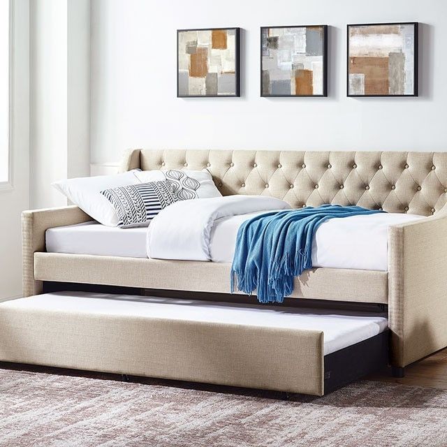 Brand New Beige Twin Size Daybed w Trundle Bed