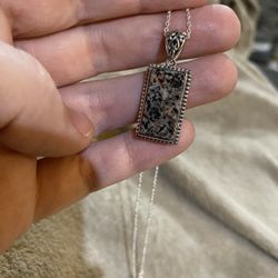 Natural Yooperlite Pendant sterling silver Necklace - 20”