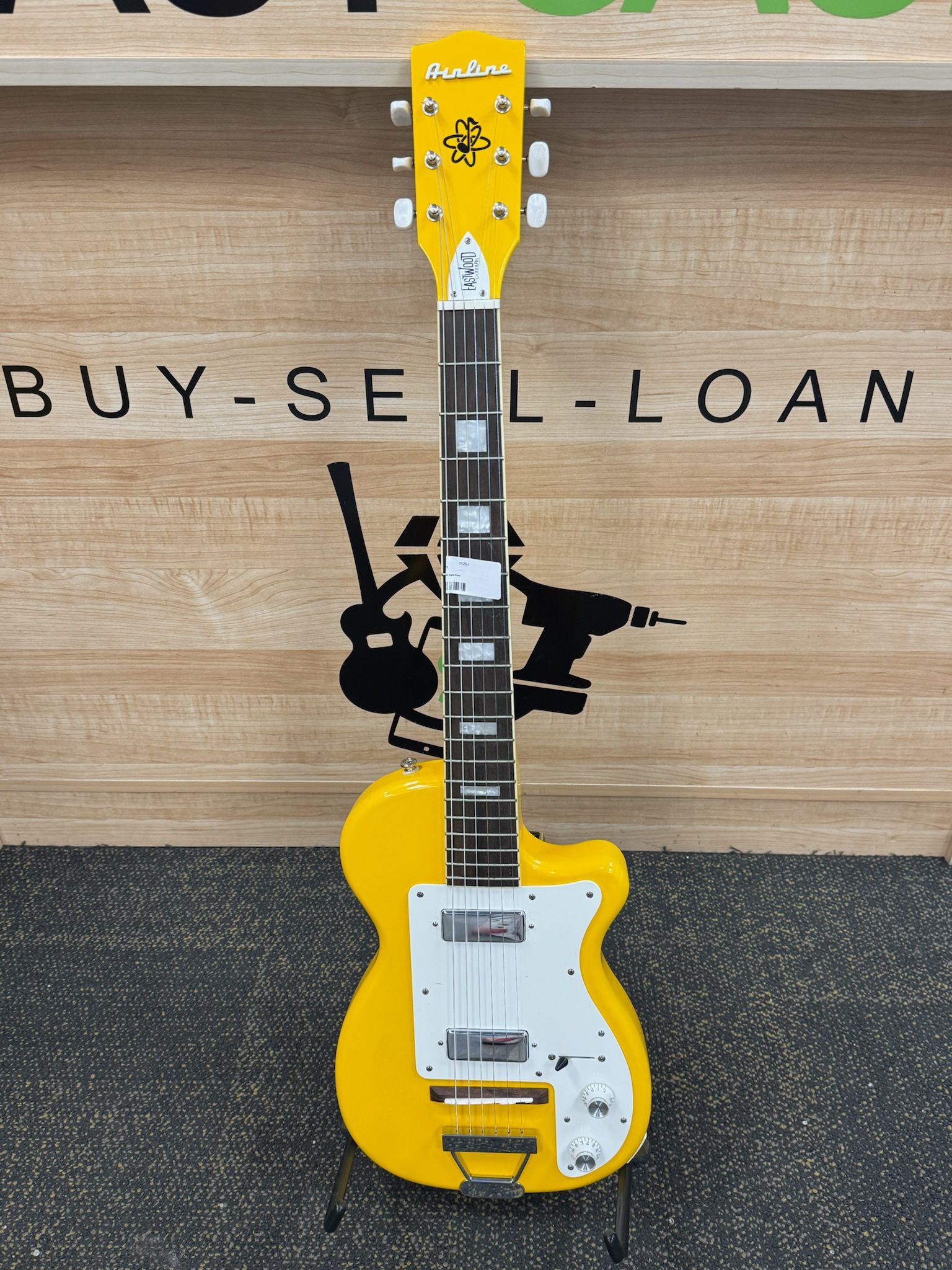 Airline Guitars H44 DLX TaxiCab Yellow Electric Guitar with Hard Case