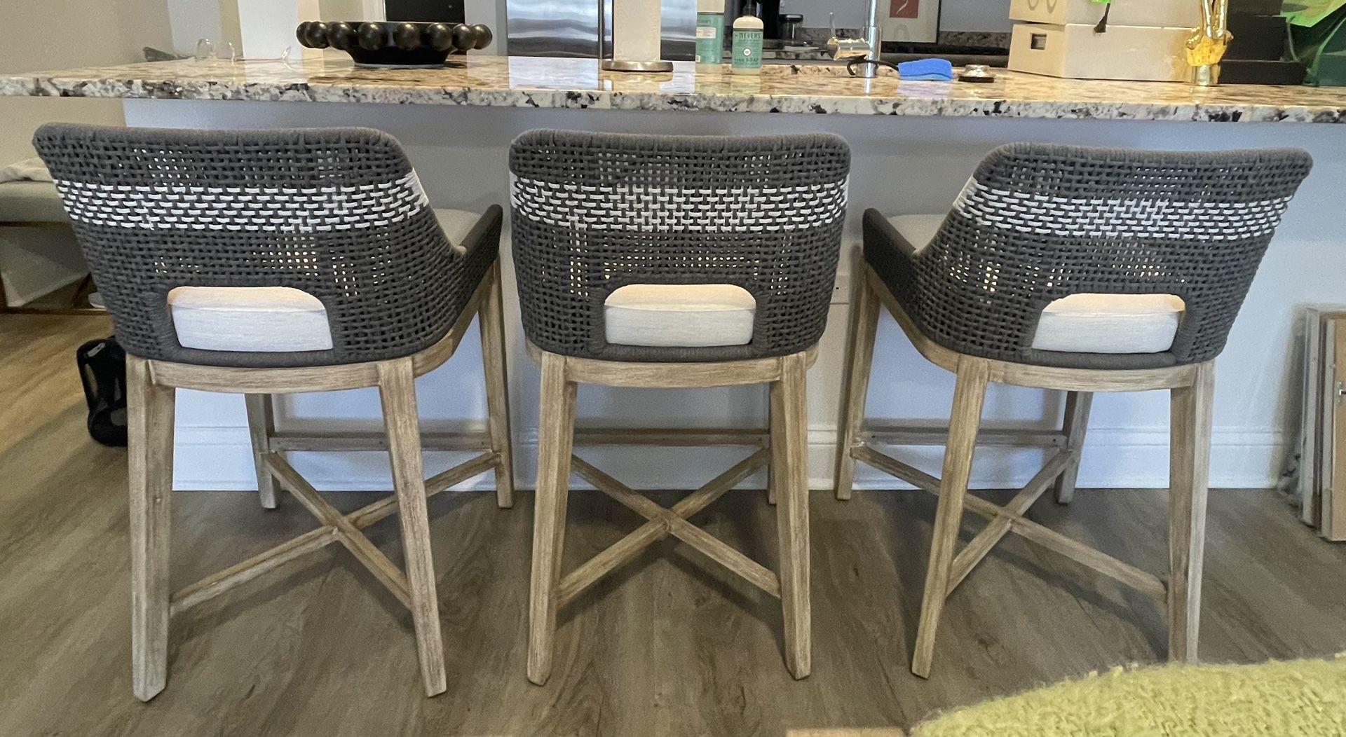 Designer Counter Stools — Set Of 3, Excellent Condition