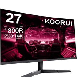KOORUI 27' 1800R 2560*1440p QHD 144hz curved monitor