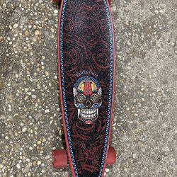 Santa Cruz Sugar Skull Pintail  Longboard 39” X 9.5” Skateboard Cruzer - Complete