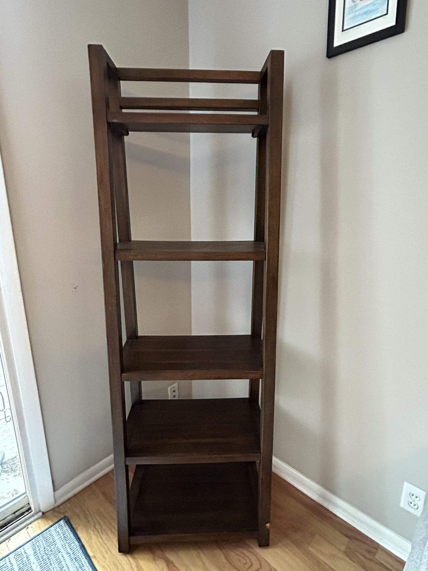 Dark Wood Ladder Shelf