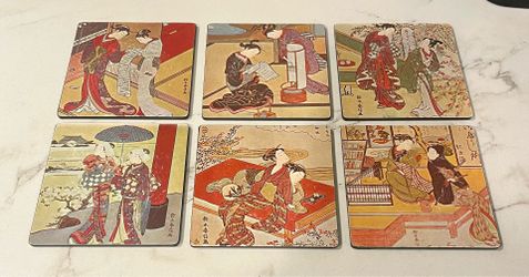 Vintage Ukiyoe Japanese coasters