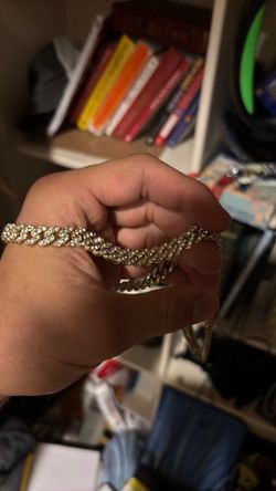 Iced out 925 Silver Gold plated moissanite Chain