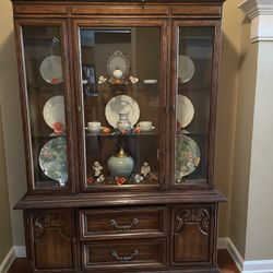Vintage 2- piece china hutch 