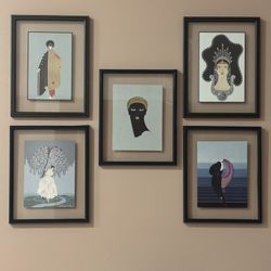 Floating Framed Erte Prints,  $40 each