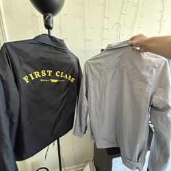 Benny Gold AIRWAYS and STAY GOLD Nylon Coach jackets sz S