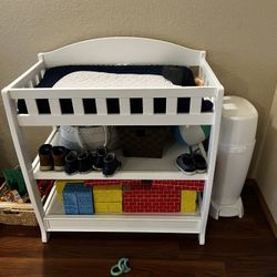 Changing Table + Diaper Genie 