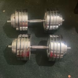 Adjustable Dumbbells 200 Pound Weight Total 