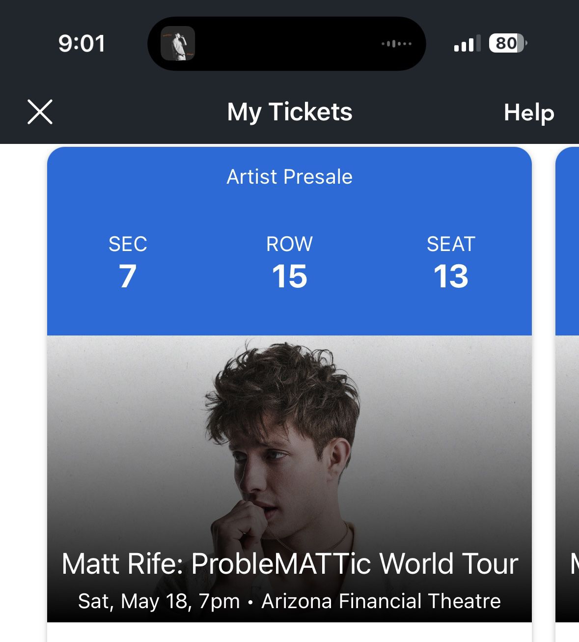 4 Matt Rife Tickets…..Pending Pickup 