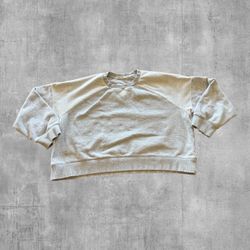 Marine Layer Cloud 9 Fleece Anytime Sweatshirt Heather Gray Raglan Crew Small 