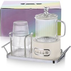 Totulive Electric Kettle, Small Electric Tea Kettle with Keep Warm Function for Home and Office, Milk White Health Kettle