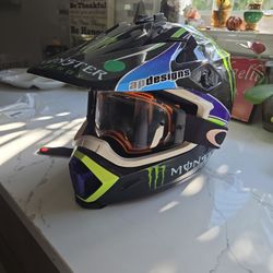 Monster MX Helmet With Oakly Googles