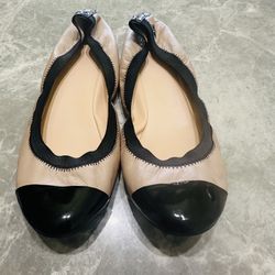 Cole Haan Manhattan Ballet Flats Round Toe Shoes Cap Toe Comfy 9.5 Women’s