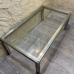 GLASS & METAL TABLE (HEAVY - High Quality) - Local Delivery Available for a Fee - See My Other Items 😀