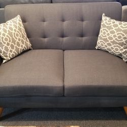 Brand New 60" Fabric Midcentury Modern Loveseat