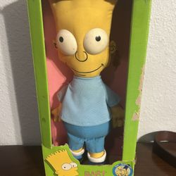 NIB Bart Simpson Plush Stuffed Rag Doll Dan Dee 1990 Vintage Collectible NEW