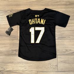 Youth Dodgers Ohtani Stitched Black Gold Championship Jersey, S To Xl 