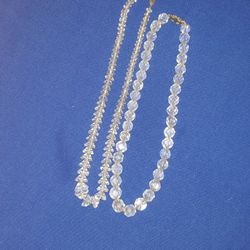 2 Vintage Crystal Chokers